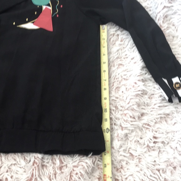 🍿VTG 80s abstract print blouse - Picture 11 of 12